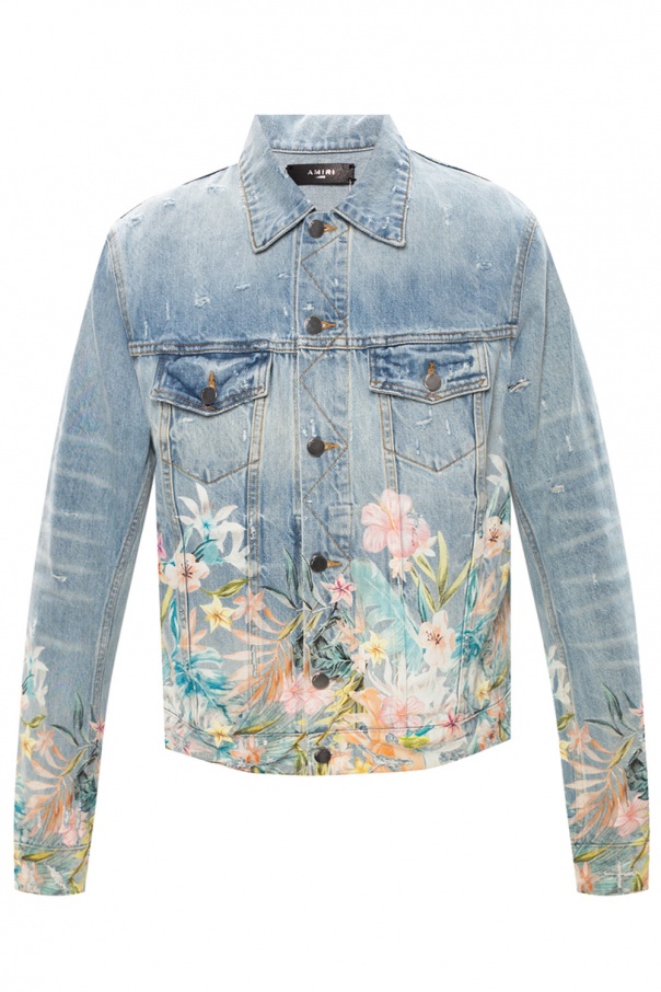 Light blue Denim jacket with floral print Amiri - Vitkac Canada